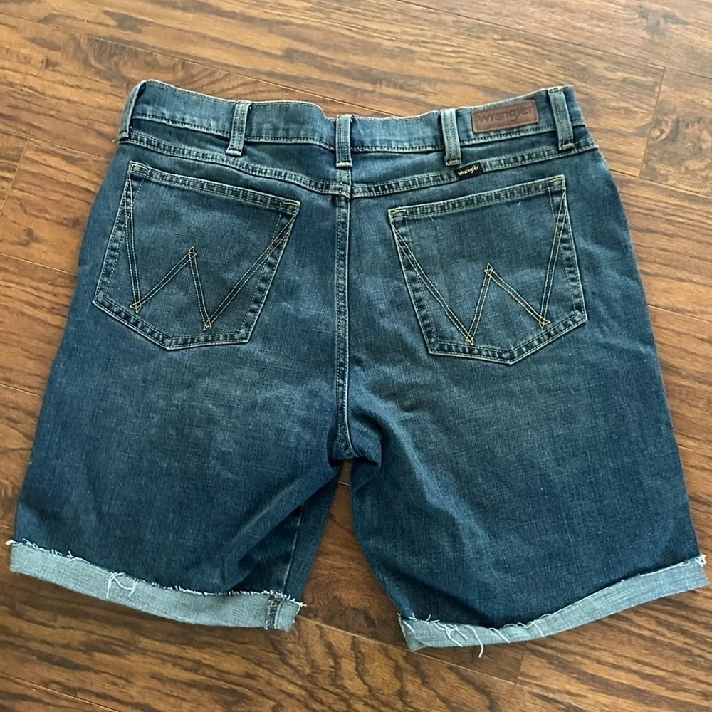 Wrangler Blue Jean Shorts with Frayed Hem